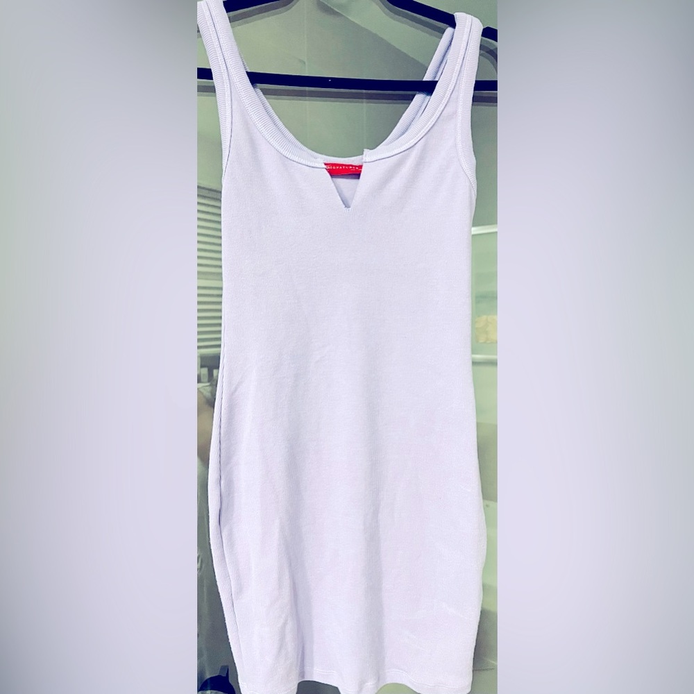 Signature8 ribbed mini lavender dress
